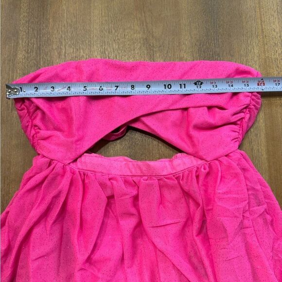 For Love and Lemons Pink Maxi Dress Small Tiered Skirt Semi Sheer - Picture 4 of 16